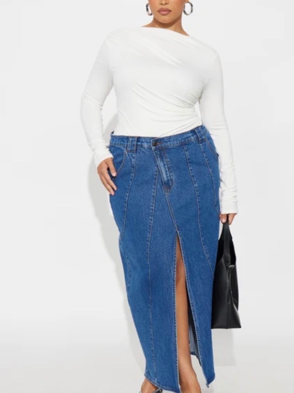 Fashion Nova Long Denim Skirt